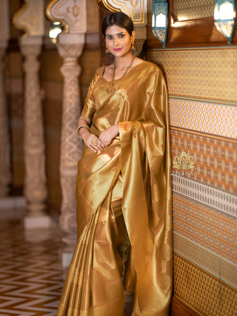 Golden Special Kanchipuram Tissue Silk Saree