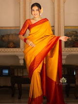 Mustard Yellow Kanjeevaram silk saree