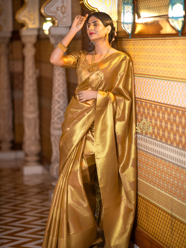 Golden Special Kanchipuram Tissue Silk Saree