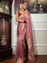 Orchid Pink Banarasi Uppada Silk Saree