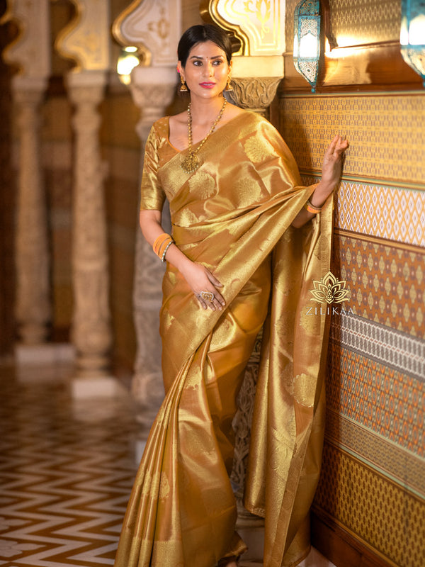 Golden Special Kanchipuram Tissue Silk Saree