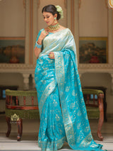 Hand-Dyed Double Shade Banarasi Uppada Silk saree