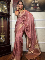 Orchid Pink Banarasi Uppada Silk Saree