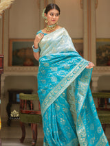 Hand-Dyed Double Shade Banarasi Uppada Silk saree