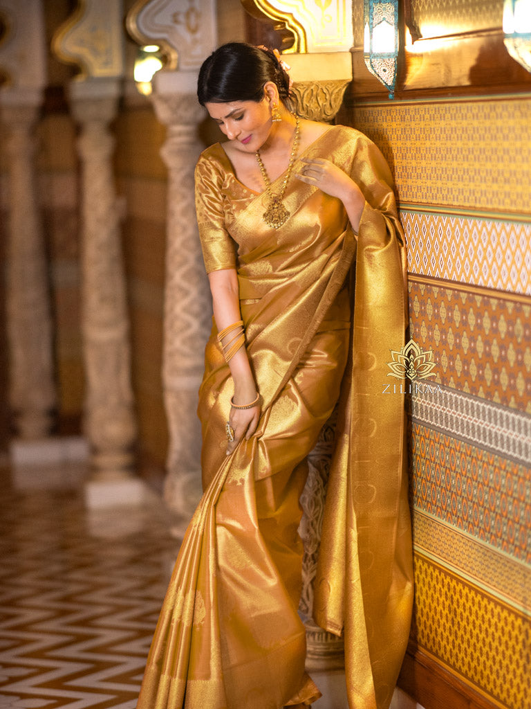 Golden Special Kanchipuram Tissue Silk Saree