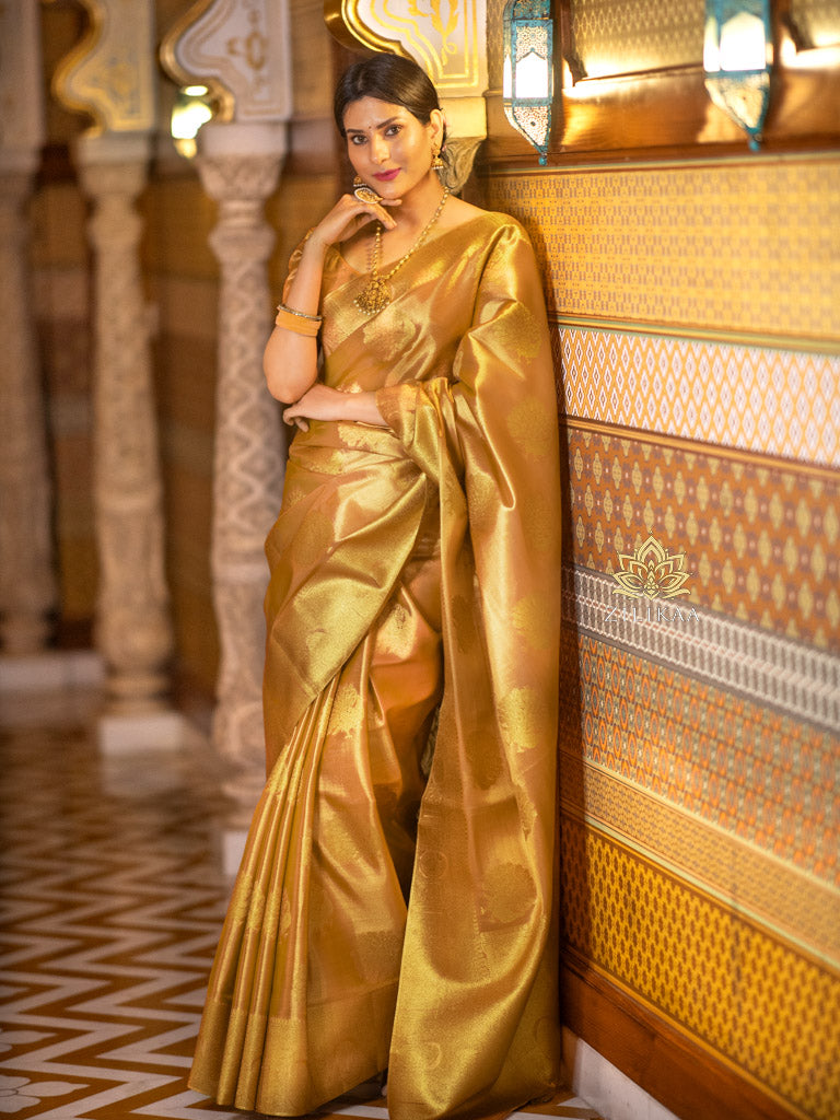 Golden Special Kanchipuram Tissue Silk Saree