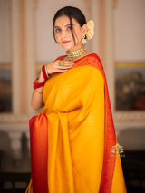 Mustard Yellow Kanjeevaram silk saree