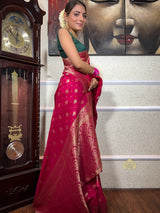 Queen Pink Banarasi Uppada Silk Saree