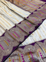 Ivory Special Banarasi Katan Silk Saree