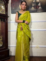 Baby Mehendi Banarasi Uppada Silk Saree