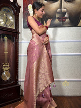 Orchid Pink Banarasi Uppada Silk Saree