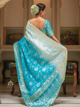 Hand-Dyed Double Shade Banarasi Uppada Silk saree