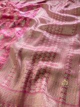 Onion Pink Banarasi Uppada Silk Saree