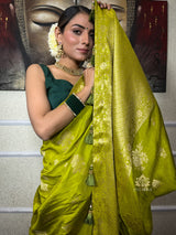 Baby Mehendi Banarasi Uppada Silk Saree