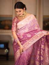 Hand-Dyed Double Shade Banarasi Uppada Silk saree