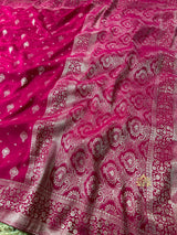 Queen Pink Banarasi Uppada Silk Saree