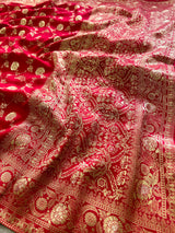 Scarlet Red Banarasi Uppada Silk Saree