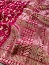 Queen Pink Banarasi Uppada Silk Saree