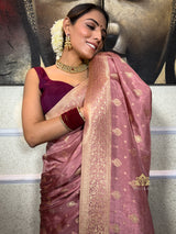 Orchid Pink Banarasi Uppada Silk Saree