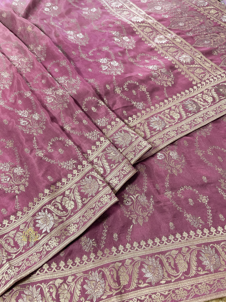 Hand-Dyed Double Shade Banarasi Uppada Silk saree