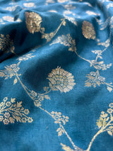 Teal Blue Banarasi Uppada Silk Saree