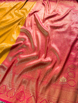 Mustard Yellow Kanjeevaram silk saree