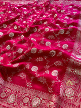 Queen Pink Banarasi Uppada Silk Saree