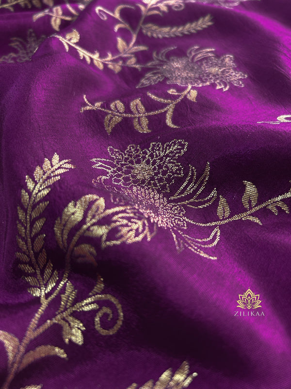 Berry Purple Banarasi Uppada Silk Saree