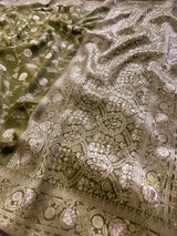 Mehendi Green Banarasi Uppada Silk Saree