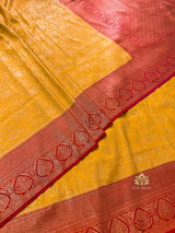 Mustard Yellow Kanjeevaram silk saree