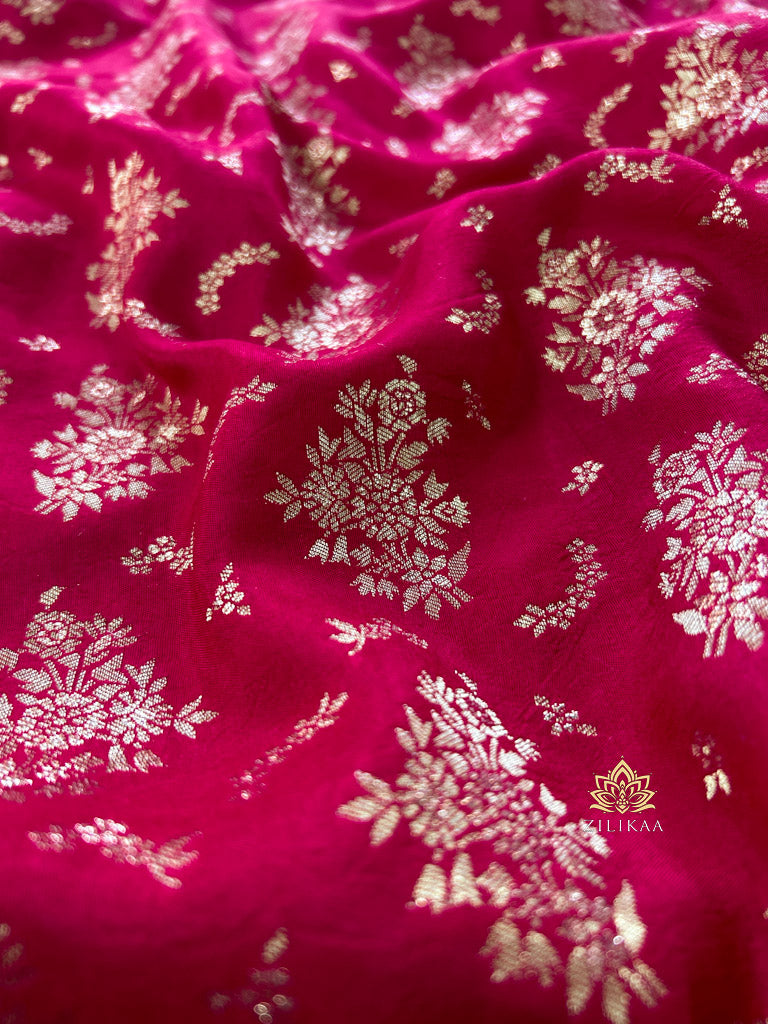 Queen Pink Banarasi Uppada Silk Saree