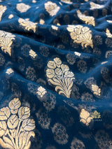 Midnight Blue Banarasi Khaddi Weaved Georgette Saree