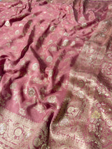 Orchid Pink Banarasi Uppada Silk Saree