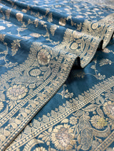 Teal Blue Banarasi Uppada Silk Saree