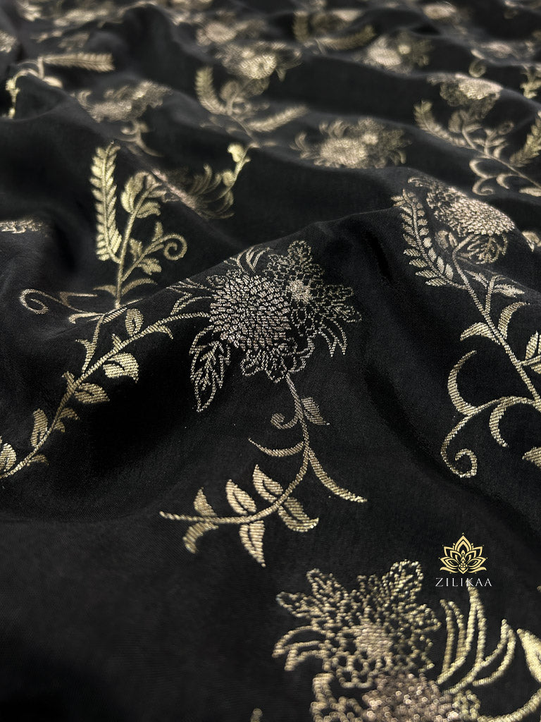 Midnight Black Uppada Silk Saree