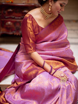 Lilac Purple Kanchipuram silk saree