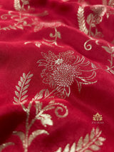 Scarlet Red Banarasi Uppada Silk Saree