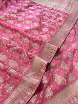 Onion Pink Banarasi Uppada Silk Saree