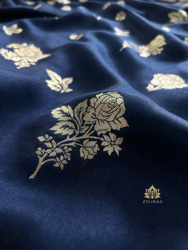 Midnight Blue Banarasi Uppada Silk Saree