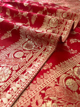 Scarlet Red Banarasi Uppada Silk Saree