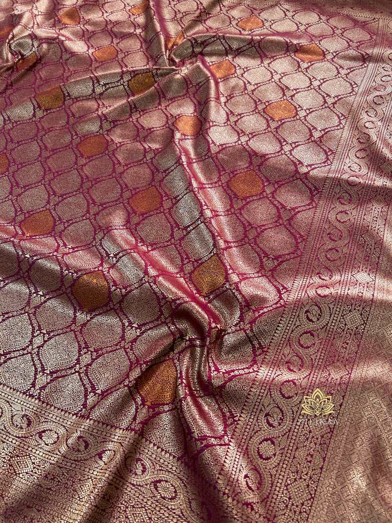 Sangria Wine Kanchipuram Silk Saree