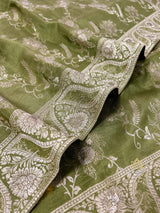 Mehendi Green Banarasi Uppada Silk Saree