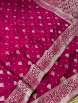 Queen Pink Banarasi Uppada Silk Saree