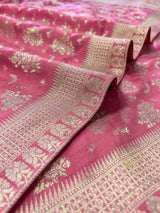 Onion Pink Banarasi Uppada Silk Saree