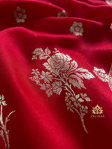 Scarlet Red Banarasi Uppada Silk Saree