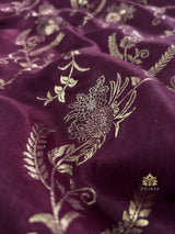 Plum Wine Banarasi Uppada Silk Saree