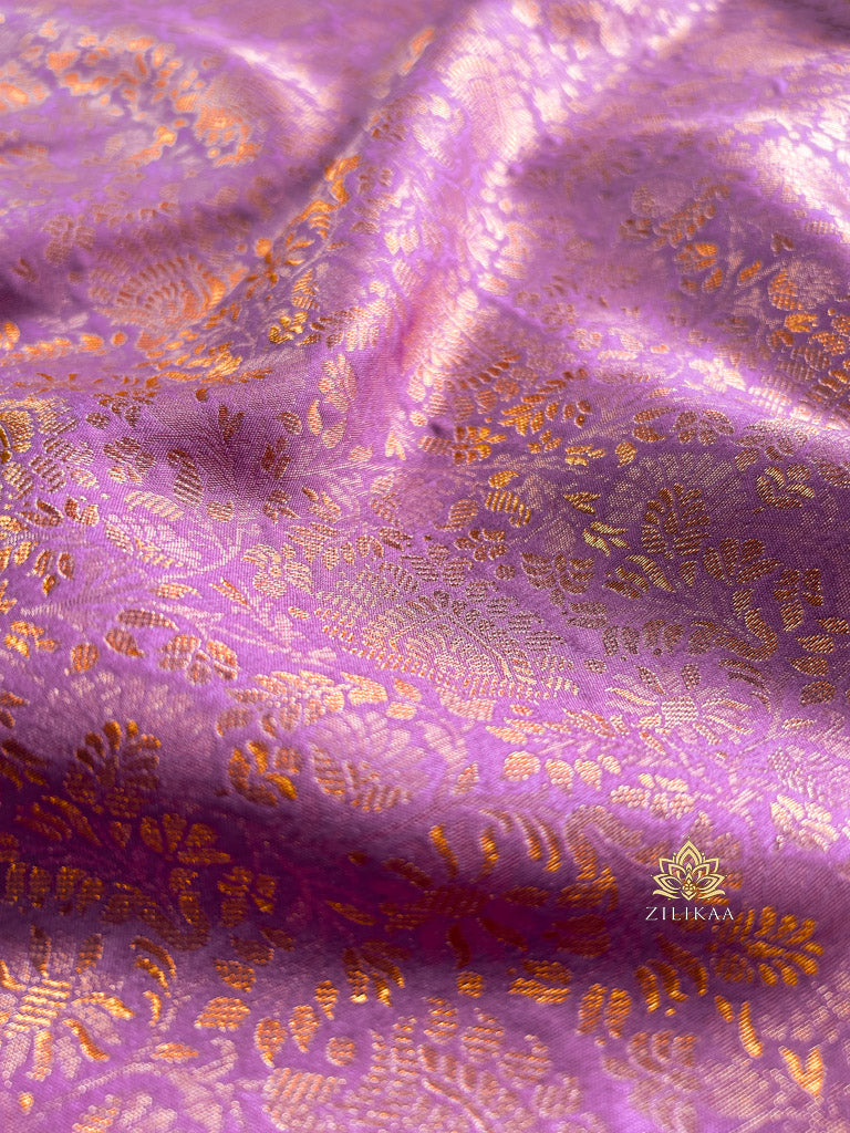 Lilac Purple Kanchipuram silk saree