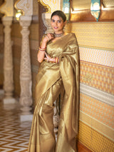 Vintage Gold Kanchipuram Tissue Silk Saree