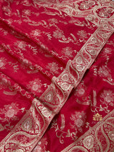 Scarlet Red Banarasi Uppada Silk Saree