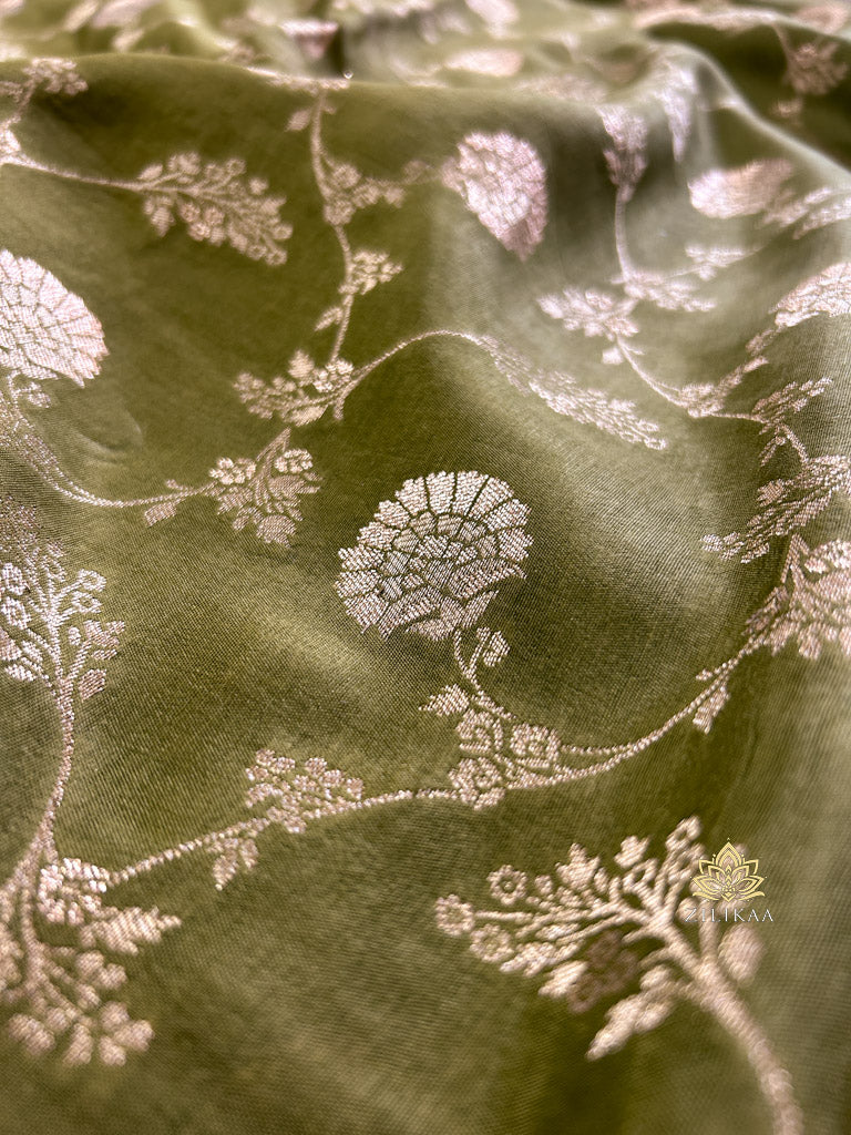 Mehendi Green Banarasi Uppada Silk Saree